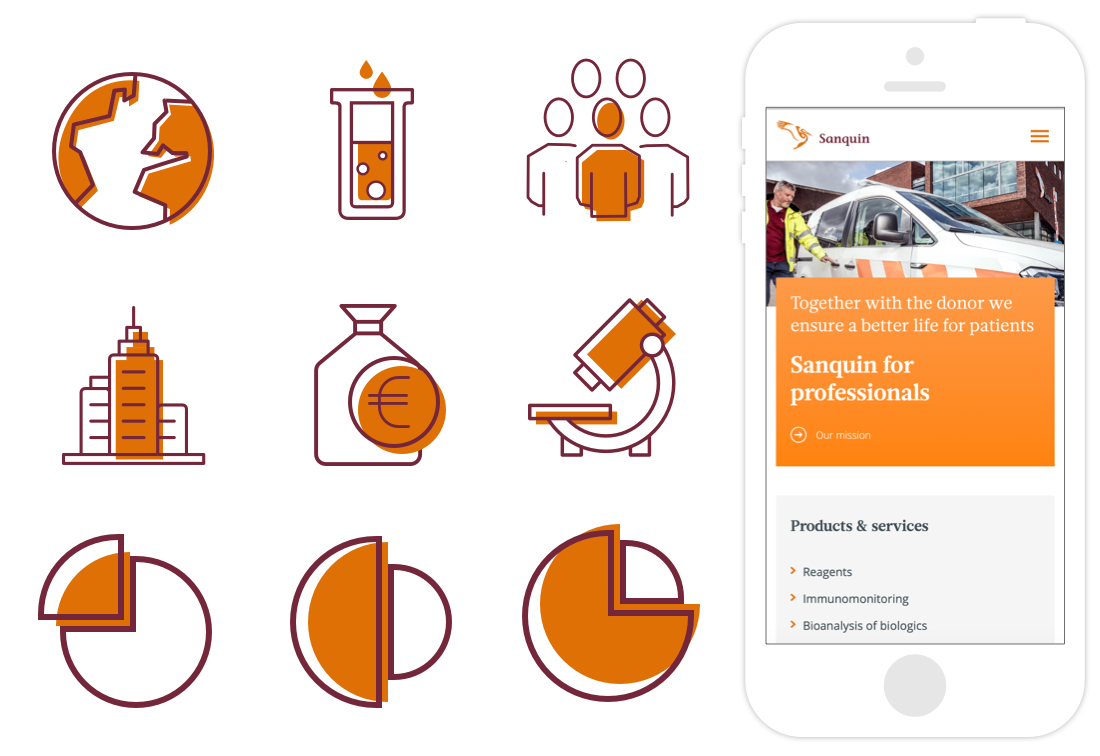 9 Icons ontworpen voor Sanquin